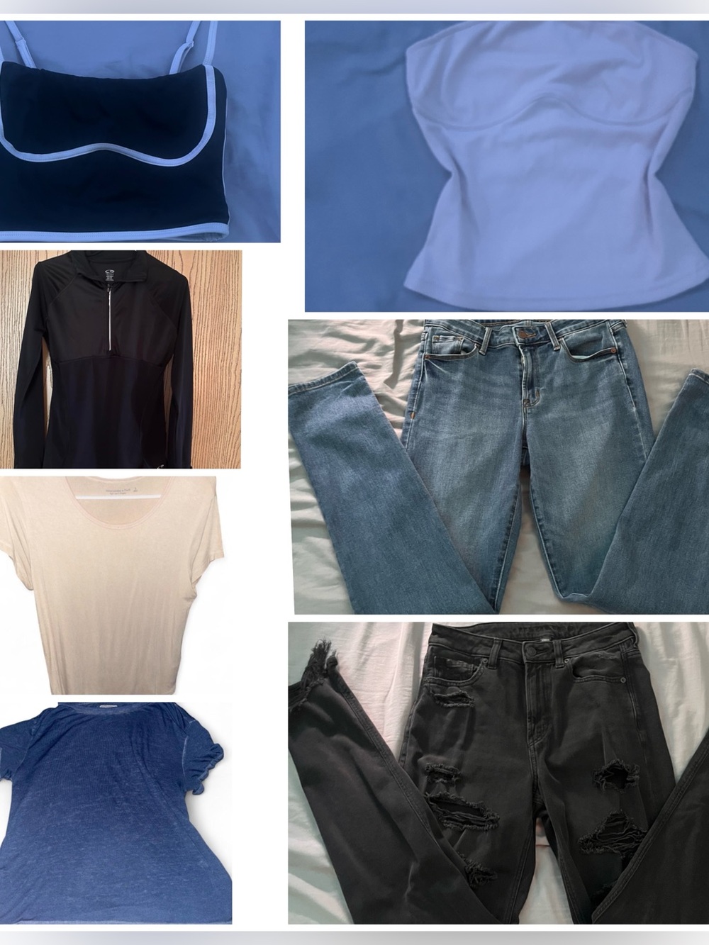 Bundle/LOT of 7 Womens Clothes Size XS/Small tops + 6 Long Jeans Abercrombie & F